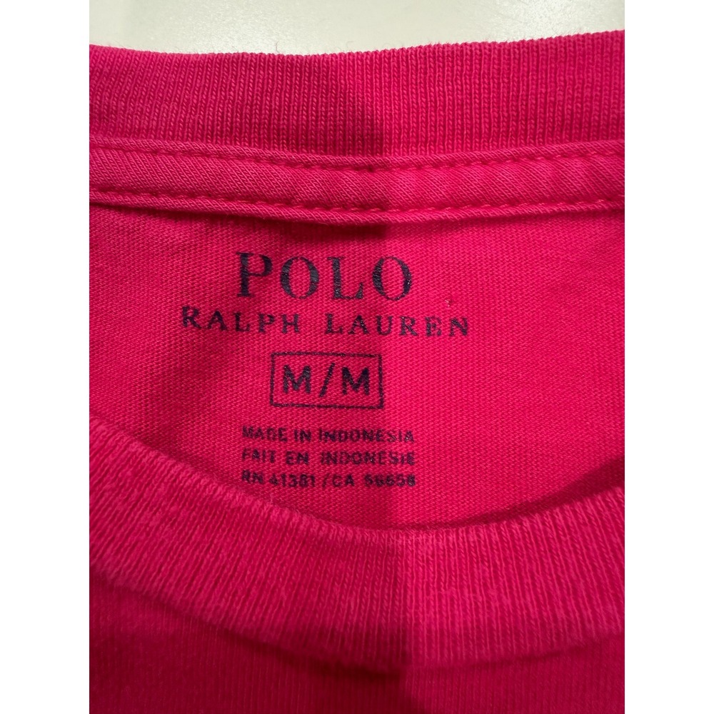 Polo Ralph Lauren Mens Magenta Pink Short Sleeve Crewneck T-Shirt Size Medium - Picture 4 of 6